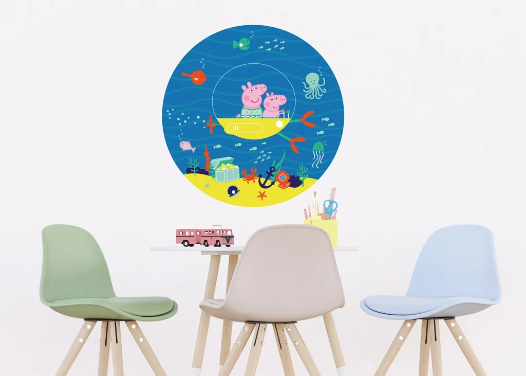 Wall Mural Peppa Pig Sea, 70 x 70 cm, CRD 5811