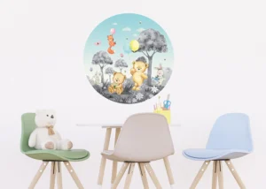 Wall Mural Cute Bears B/W, 70 x 70 cm, CR 3245