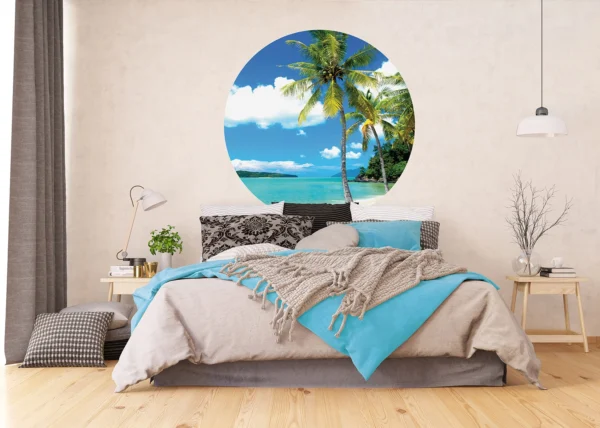 Wall Mural Palms on Beach, 140 x 140 cm, CR 3305