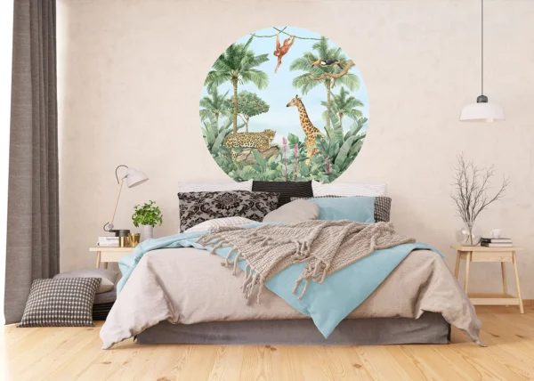 Wall Mural Watercolor Jungle, 140 x 140 cm, CR 3327