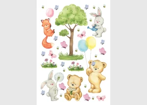 Wall Stickers Cute Bears, 42,5 x 65 cm, DK 1749