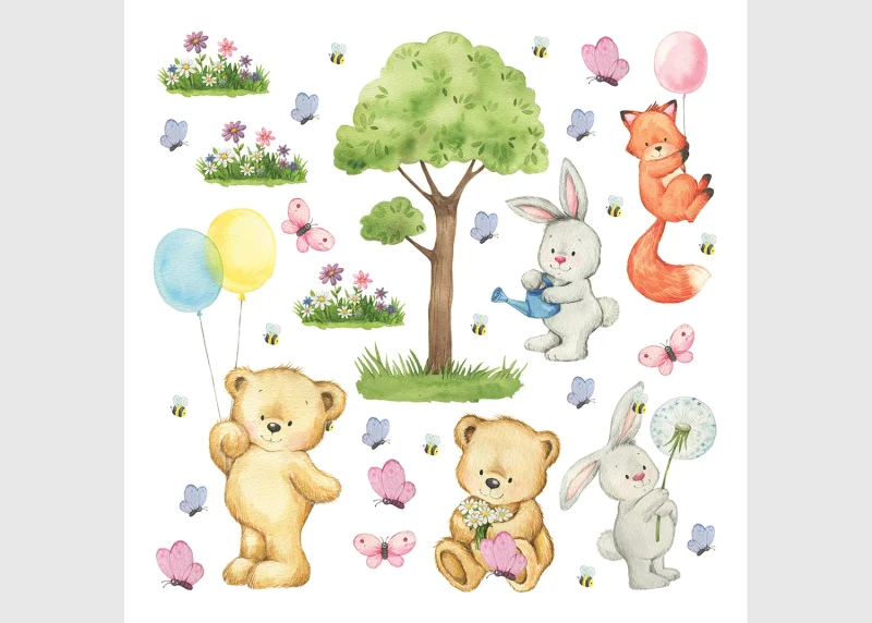 Wall Stickers Cute Bears, 30 x 30 cm, DKS 3823