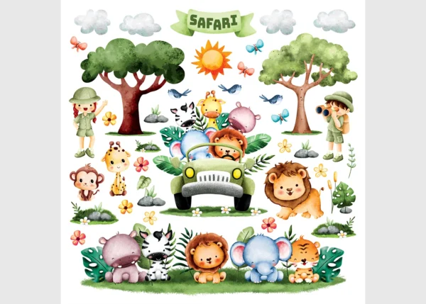 Wall Stickers Safari, 30 x 30 cm, DKS 3917