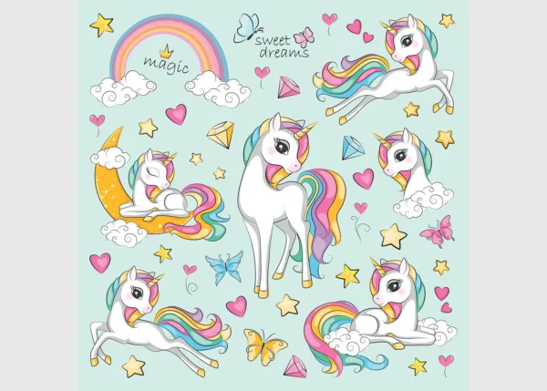 Wall Stickers Magic Unicorn, 30 x 30 cm, DKS 3937