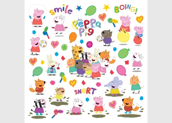 Wall Stickers Peppa Pig All Friends, 30 x 30 cm, DKS 3949