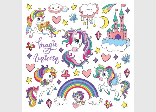 Wall Stickers Magic Unicorns, 30 x 30 cm, DKS 3955