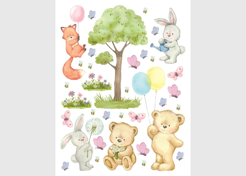 Wall Stickers Cute Bears, 65 x 85 cm, DK 2333