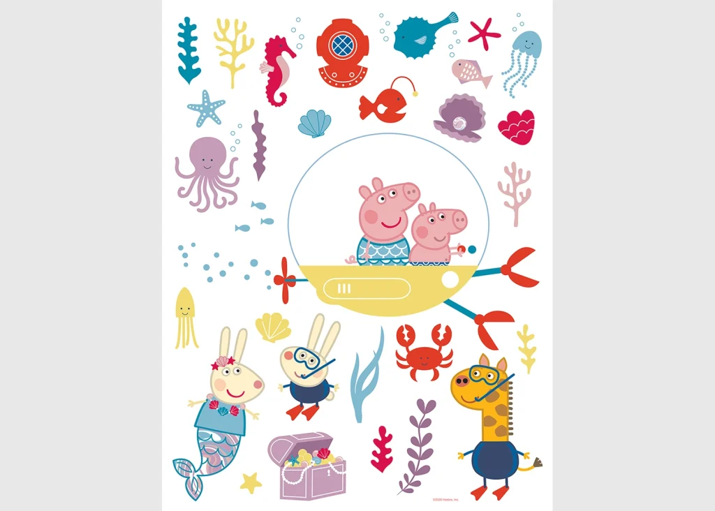 Wall Stickers Peppa Pig Sea, 65 x 85 cm, DK 2343