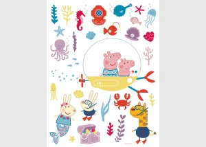 Wall Stickers Peppa Pig Sea, 65 x 85 cm, DK 2343