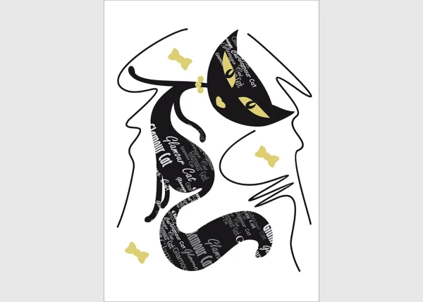 Wall Stickers GlaMour Cat Girl, 65 x 85 cm, E 0422