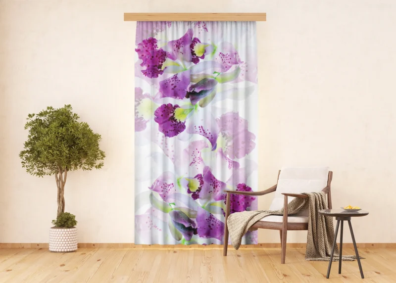 Curtain Violet Florals, 140 x 245 cm, FCSL 7523