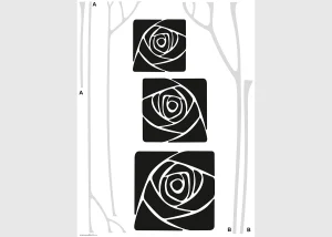 Wall Stickers Roses in the Frame, 65 x 85 cm, FL 0478