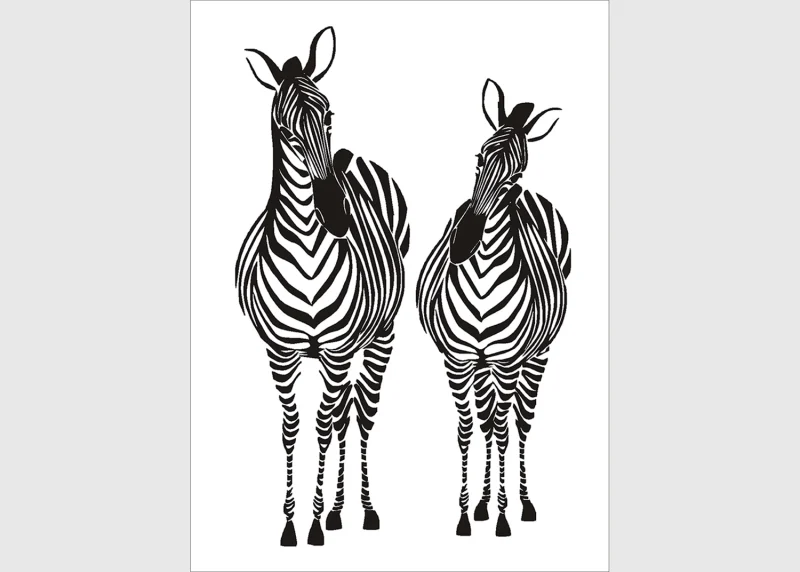 Wall Stickers Zebra Flock, 65 x 85 cm, FL 1012