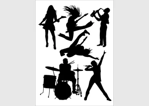 Wall Stickers Rock n Roll Flock, 65 x 85 cm, FL 1014