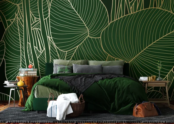 Wall Mural Golden Green, 375 x 270 cm, FT5P 3099