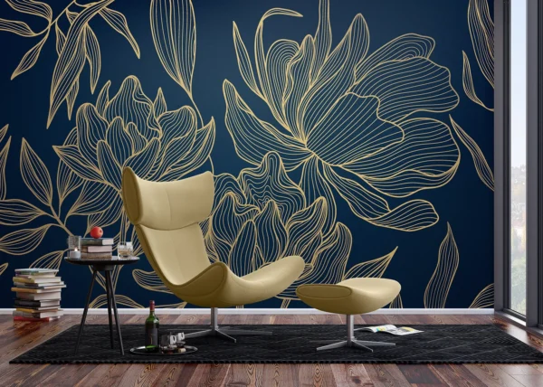 Wall Mural Wavy Flowers, 375 x 270 cm, FT5P 352009