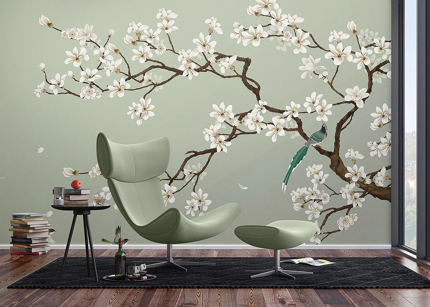 Wall Mural Green Chinoiseri, 375 x 270 cm, FT5P 352027