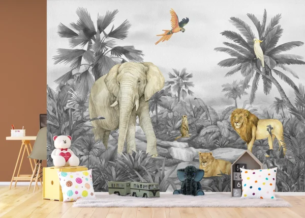 Wall Mural Faded Jungle Elephant, 375 x 270 cm, FT5P 352175