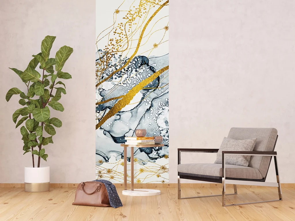 Wall Mural Abstract on Blue, 90 x 270 cm, FTNVL 3719