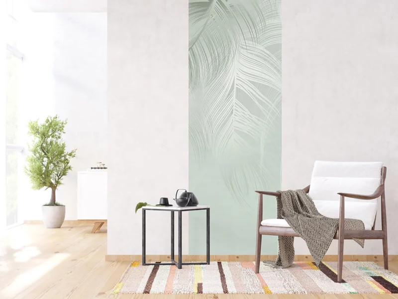 Wall Mural Green Feather, 90 x 270 cm, FTNVL 3727