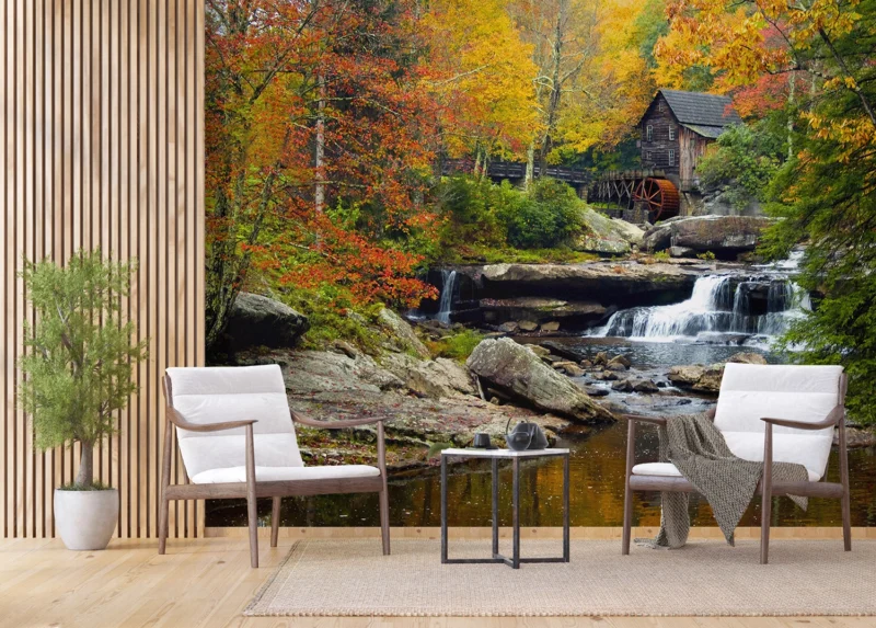 Wall Mural Autumn Mill, 375 x 270 cm, FTNXXL 1116