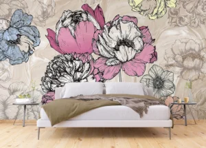 Wall Mural Tender Peonies, 375 x 270 cm, FTNXXL 1230