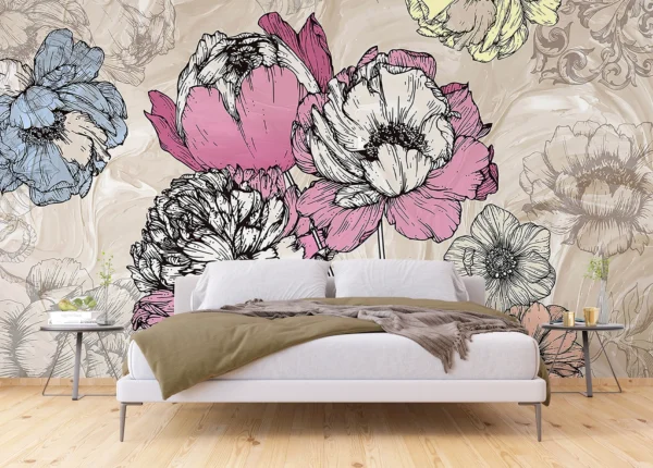 Wall Mural Tender Peonies, 375 x 270 cm, FTNXXL 1230