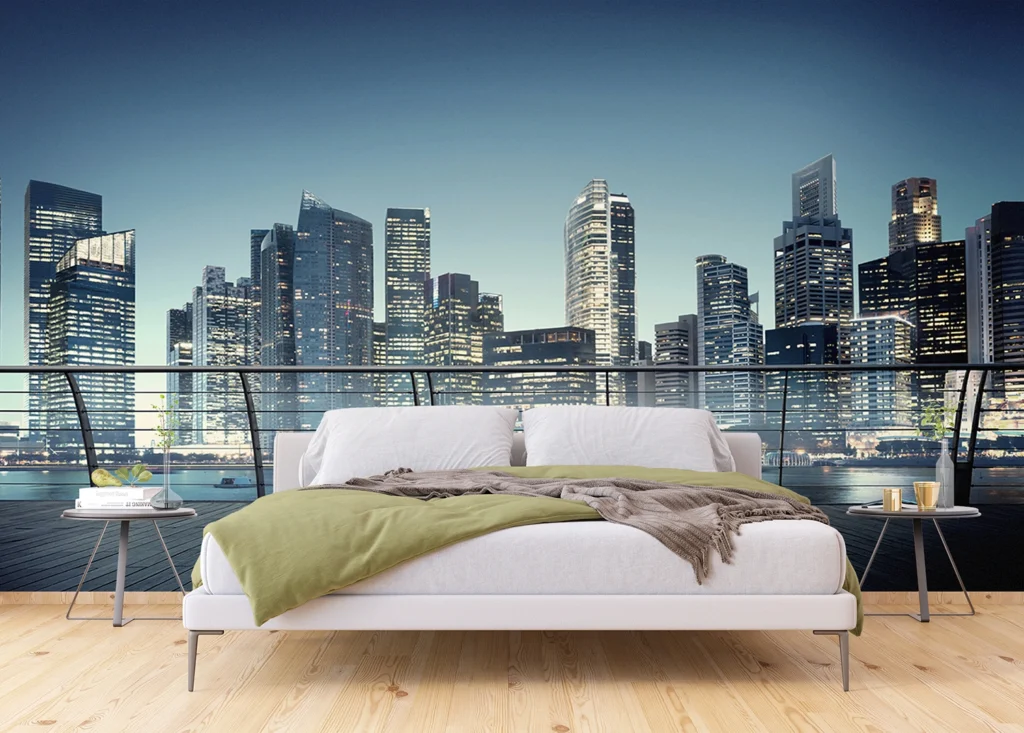 Wall Mural City Skyline at Night, 375 x 270 cm, FTNXXL 2486