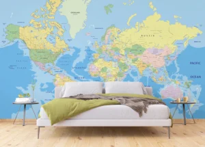 Wall Mural World Map, 375 x 270 cm, FTNXXL 2495