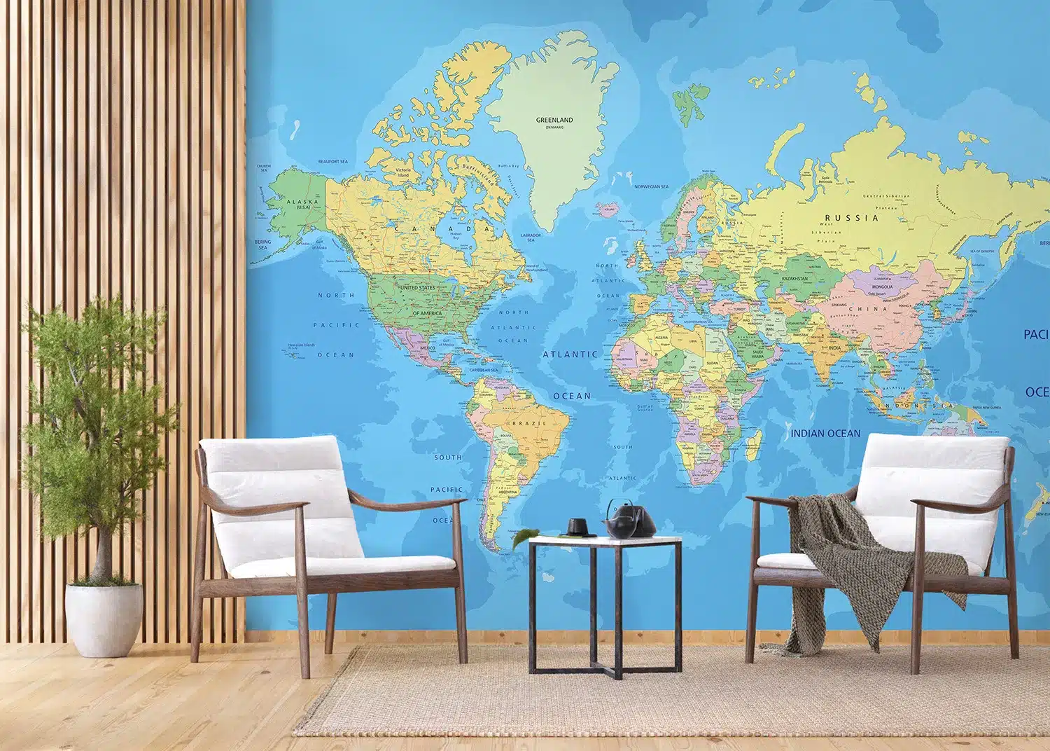 Wall Mural World Map, 375 x 270 cm, FTNXXL 2495 3