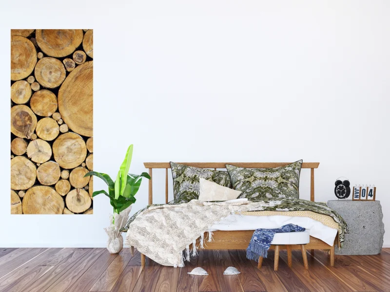 Wall Mural Stacked Wood, 90 x 202 cm, FTNV 2870