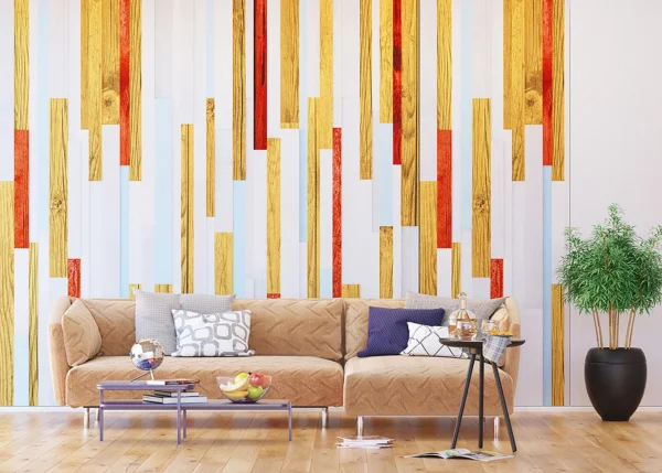 Wall Mural Colored Planks, 375 x 270 cm, FTNXXL 1232