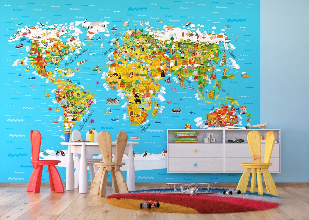 Wall Mural World Map, 360 x 254 cm, FTS 1320