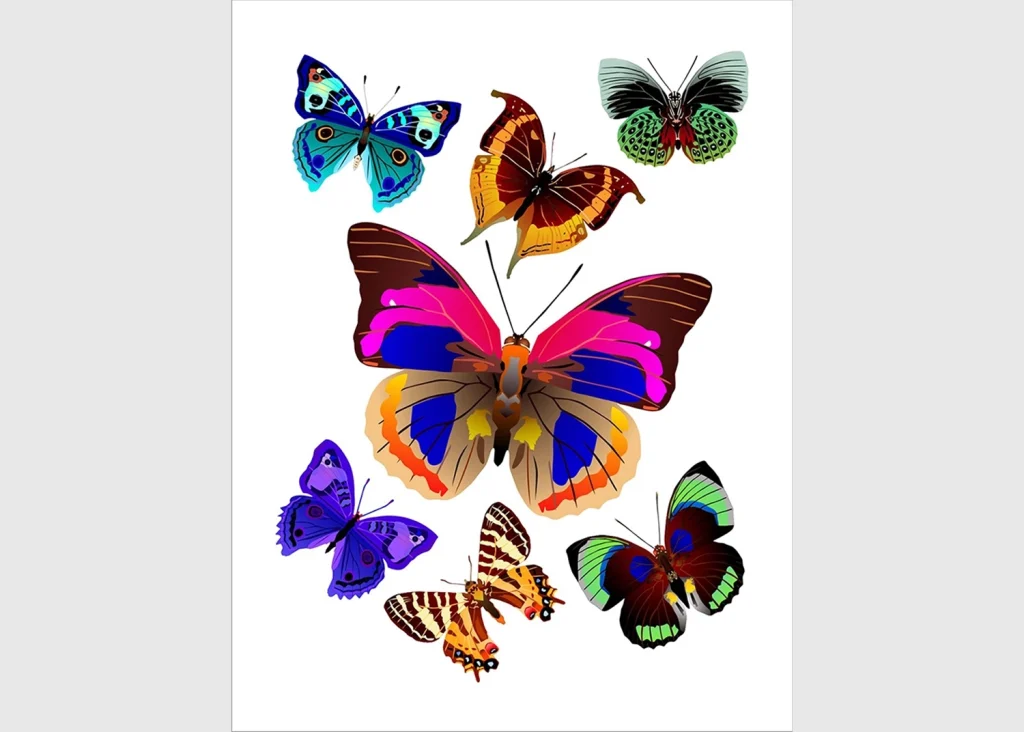 Wall Stickers Butterflies, 65 x 85 cm, F 1037