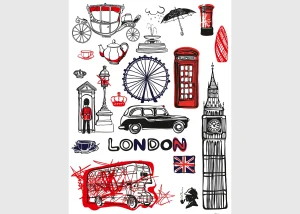 Wall Stickers London, 65 x 85 cm, F 1038