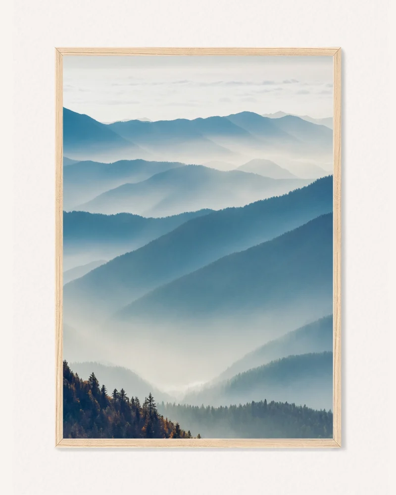 Poster Foggy Landscape / Autumn Trees, 30 x 42 cm, P 351303