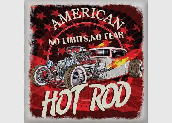 Wall Stickers USA Hot Rod, 30 x 30 cm, SS 3852