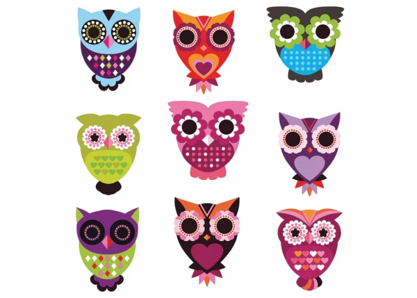 Wall Stickers Owls, 30 x 30 cm, SS 3860