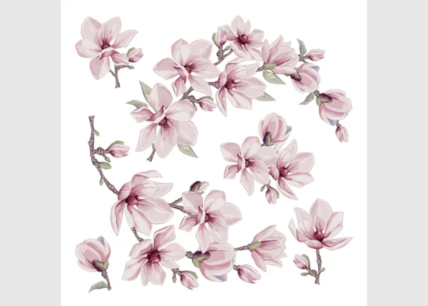 Wall Stickers Magnolia Blossom, 30 x 30 cm, SS 3873