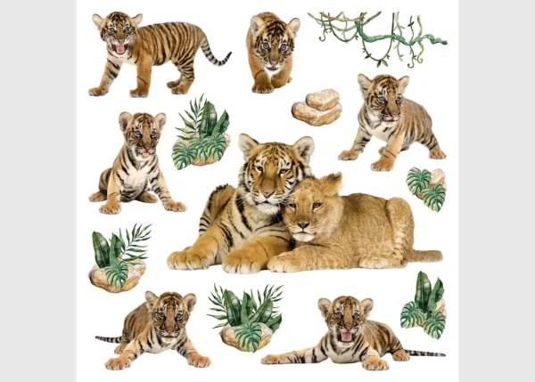 Wall Stickers Tigers, 30 x 30 cm, SS 3889