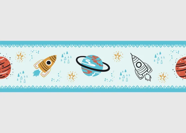 Wall Border Cyan Cosmos | 5 m x 13.8 cm | WBD 8055