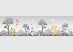 Wall Border Cute Bears B/W | 5 m x 9.7 cm | WBD 8125