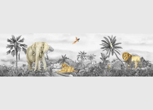 Wall Border Jungle B/W | 5 m x 9.7 cm | WBD 8133