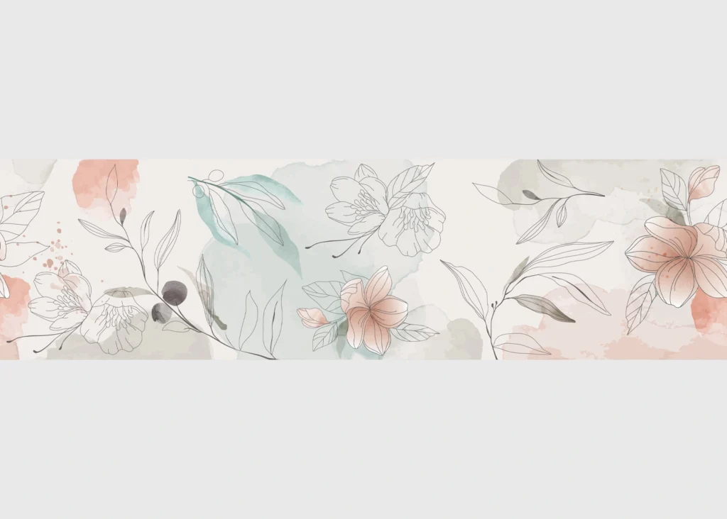 Wall Border Watercolor Flowers | 5 m x 13.8 cm | WB 8439