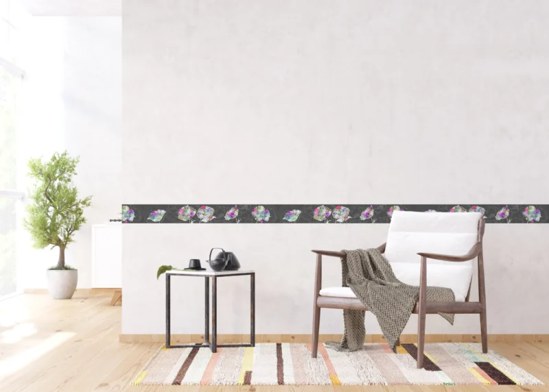 Wall Border Dark Flower Applique | 5 m x 13 .8 cm | WB 8246 - Image 5