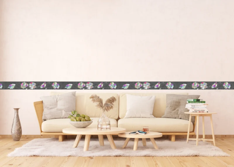 Wall Border Dark Flower Applique | 5 m x 13 .8 cm | WB 8246 - Image 3