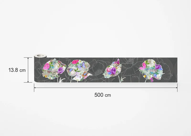 Wall Border Dark Flower Applique | 5 m x 13 .8 cm | WB 8246 - Image 9