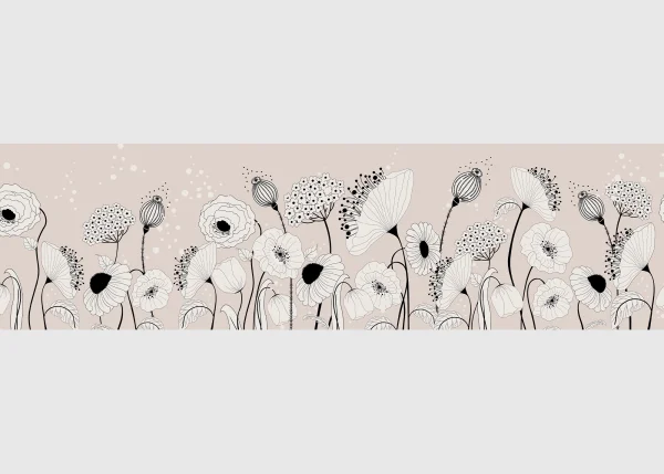 Wall Border Blossom Sketch | 5 m x 13.8 cm | WB 8409